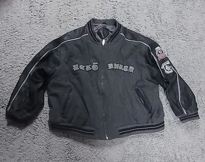 Rare Vintage Style Marc Ecko Unltd Bomber Baseball Leather Jacket Size XXXL 3XL • $99.99