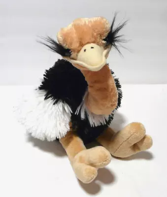 Wild Republic Ostrich Plush Stuffed Animal Black White Tan Long Eyelashes 12  • $18.88