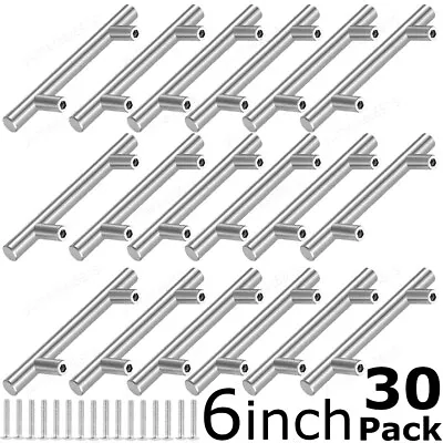 30Pack Brushed Nickel Kitchen Cabinet Pulls Stainless Steel Drawer T Bar Handles • $19.99