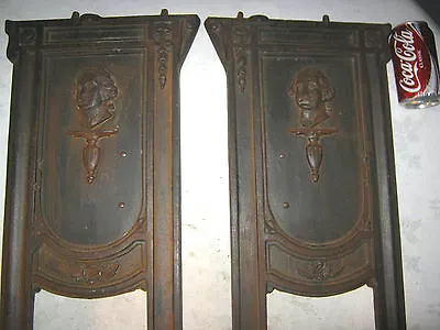 2 Antique Heywood Wakefield Cast Iron Theater Bench Seat Washington War Bust Art • $1000