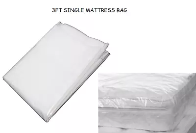 Single Bed Heavy Duty Mattress Protector Dust Removal Cover Storage Bag • £3.99