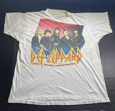 Vtg Def Leppard Hysteria 1987 80s Tour Concert Band Shirt Single Stitch • $60