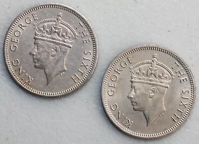 2 Coin Lot 1948 & 1950 Malaya Copper Nickel 20 Cents Coins Extra Fine Circulated • $5.98