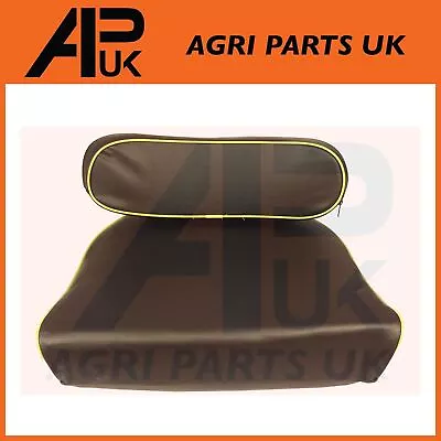 Black Seat Pan Cushion Set Yellow Piping For Massey Ferguson 65 135 148 Tractor • £43.99