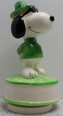 Vintage Peanuts Snoopy  St. Patrick Day  Schmid Music Box Nice HTF • $119.95