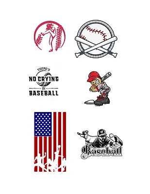 Baseball Decal Sticker Sheets For Helmets Skateboards Scrapbooks Laptops • $6.29