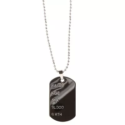 Dog Tags Necklace Stainless Steel Military Army ID Name Necklace Ball Chain 60cm • £3.99