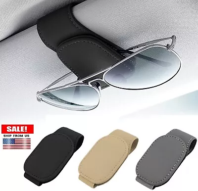 Sunglass Magnetic Holder For Car Sun Visor Vehicle Leather Sunglasses Clip USA • $8.54