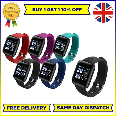 Smart Watch Men Women Fitness Tracker Blood Pressure Heart Rate Sport Watches UK • £1.57