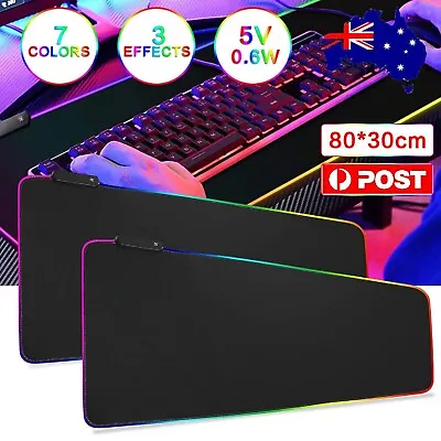New LED Gaming Mouse Pad Large RGB Extended Mousepad Keyboard Desk Anti-slip Mat • $23.49