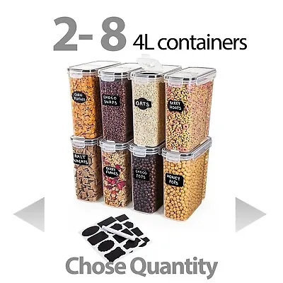 Cereal Storage Containers Airtight | 4L Food Storage Containers Set - Nuovva • £21.99