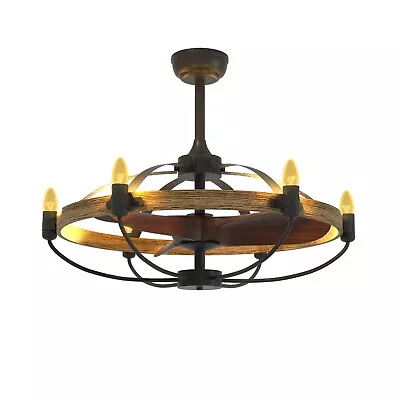 26'' Farmhouse Ceiling Fan With Light Remote Control Fandelier/Chandelier +bulb • $259.99