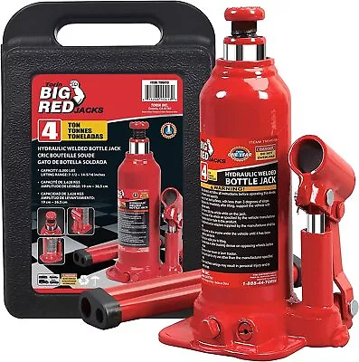 BED RED Torin Torin Hydraulic Welded Bottle Jack 4 Ton (8000 Lb) Capacity Red • $22.30