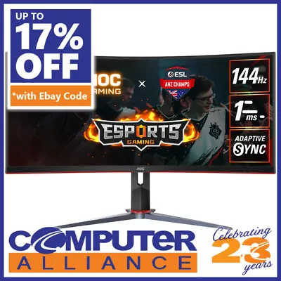 34  AOC CU34G2X VA Curved 144Hz WQHD FreeSync Gaming Monitor • $549