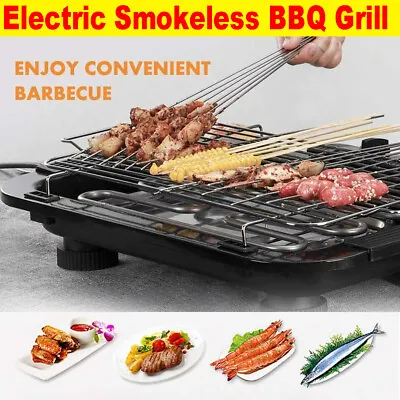 £18.80 • Buy 1500W Electric Table Top Grill BBQ Barbecue Indoor Or Out Garden Camping Cooking