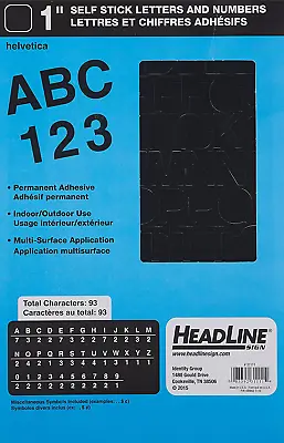 Sign Stick-On Vinyl Letters And Numbers Black 1-Inch Made In USA (31111) • $8.95