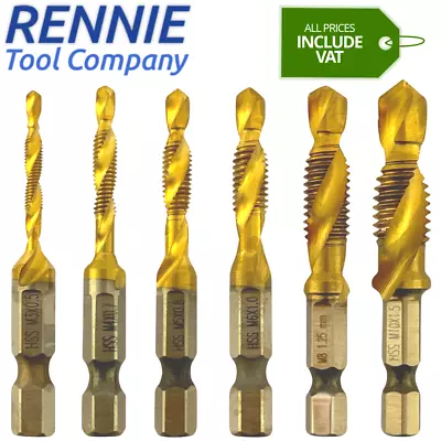 Rennie Tools Combination Drill And Tap Bits M3 M3.5 M4 M5 M6 M8 M10 All Sizes • £4.99