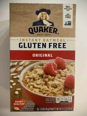 2 PACK  Quaker Gluten Free Original Instant 100% Whole Grain  Oatmeal 10 Pks/Box • $14.99