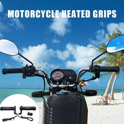 Heated Hand Grips 22mm 7/8 Inch Electric Hot Warm Handlebar For Motorcycle ATV • $21.99