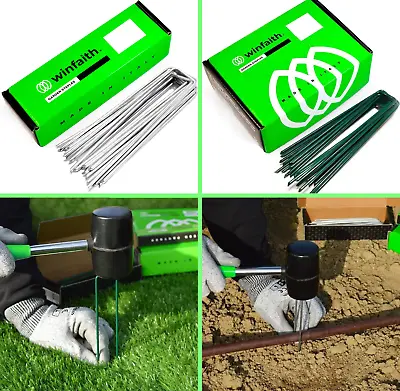 Metal Ground Garden Weed Barrier Membrane Pins Fabric Hooks Pegs Staples U Pins • £0.99