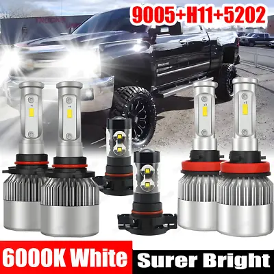 LED Headlight + Fog Light Bulbs Combo For Chevy Silverado 1500 2500HD 2007-2015 • $28.88