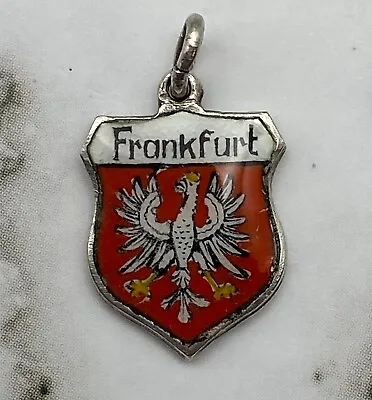 Vintage 835 Silver Frankfurt Germany Travel Shield Charm • $8
