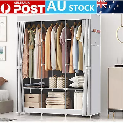 Large Portable Clothes Closet Wardrobe Organizer Storage Cabinet Unit Shelf Rack • $29.49