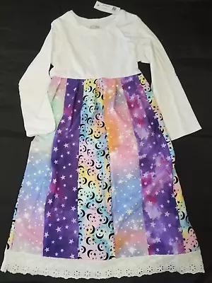 Handsewn Girls Dress - Sz. 5 T Sun Moon Stars Sky Pattern Long Sleeve Dress • $8