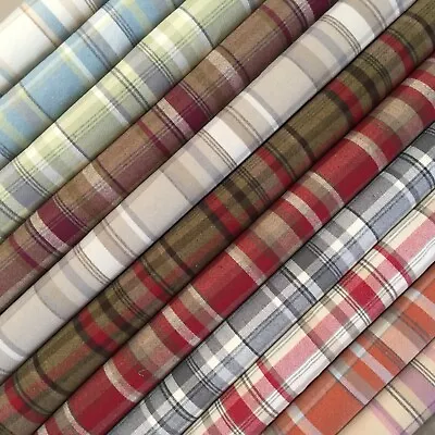 Tartan Plaid Check Checked Balmoral Wool Effect Upholstery Curtain Fabrics • £1.89