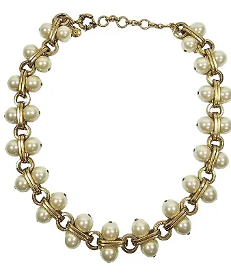 $39.99 • Buy J Crew Large Pearl & Goldtone Statement Necklace