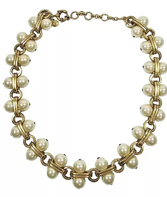 $39.99 • Buy J Crew Large Pearl & Goldtone Statement Necklace