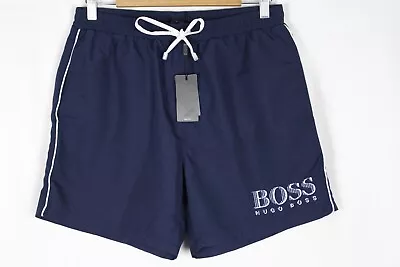 Hugo BOSS Men's 5.5  Starfish Swim Shorts Navy Blue 50223662 • $45.89