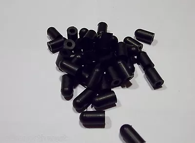 25 Black Rubber Vacuum Caps 3/16  OD Outside Diameter 9/16  IL Inside Length  • $7.69