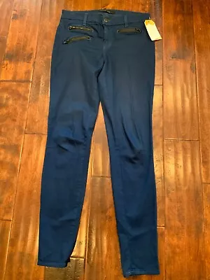 J Brand Blue Dark Wash “Zoey” Skinny Jeans With Zipper Accents Size 27 • $23.25