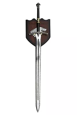 1:1 Metal Game Of Thrones ICE EDDARD STARK'S Sword & Wall Plaque Replica 45 Inch • $149.95