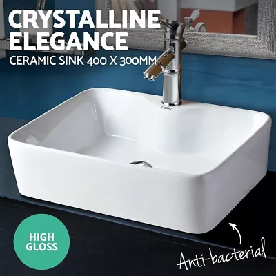 Ceramic Bathroom Basin Vanity Above Counter Sink Wash Bowl Hand Basins White NEW • £27.90