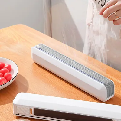 Magnetic Cling Film Wrap Dispenser Kitchen Tin Foil Baking Paper Cutter Holder • £8.95