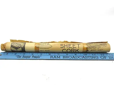 Vintage SIR JAMES Aitken Cork Sheet Original Roll Fishing Cane Pole Handle • $9.99