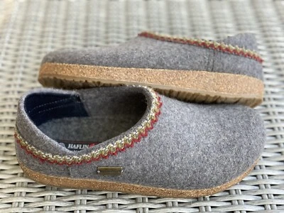 Haflinger GZH Zigzag Women's Wool Slipper Clog Grey Size EU 41 US 10 • £36.23
