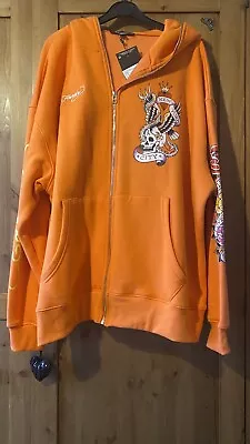 Womens Ed Hardy Orange Hoody Jacket Size 12 • £65