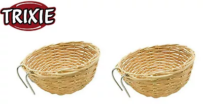 2 Pack Trixie Wicker Woven Canary Finch Hanging Nest Pan Breeding Baskets 5620 • £7.98