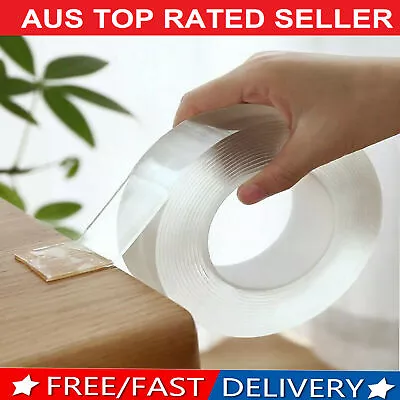 Reusable Double Side Nano Tape Trackless Clear Adhesive Invisible Anti-Slip HG • $10.45