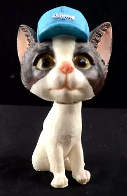 Vintage Bobble Head Cat Kitty Wearing Ball Cap • $17.50