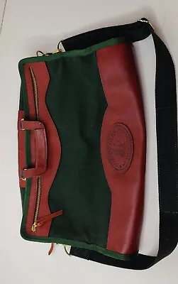 J.W. HULME CO. Green Canvas & Leather Tote Shoulder Bag USA • $129