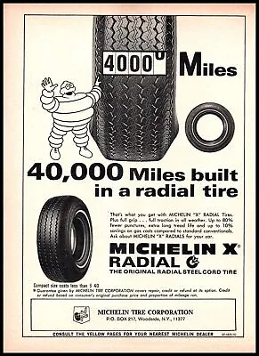 1967 Michelin Man X Radial Tile Bibendum Vintage Print Ad Wall Art Photo 8x11 • $10.97