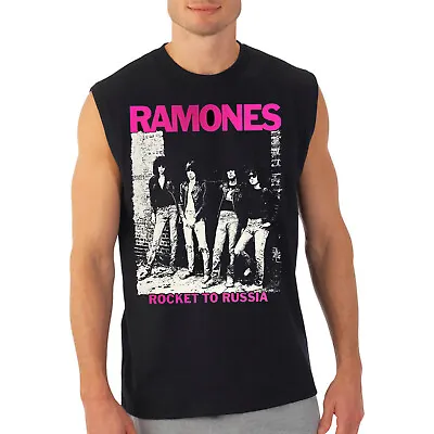 Ramones Rocket To Russia Punk Rock Band Black Muscle Shirt • $12.99