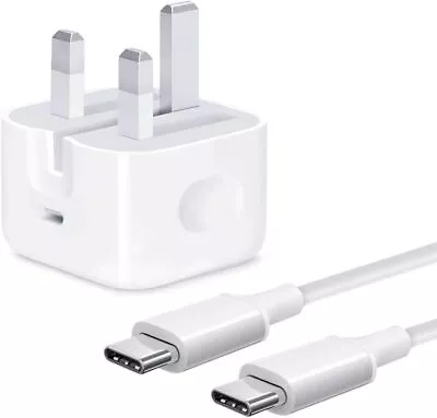 Charger Plug And Cable For IPad Pro 20W USB C Fast Charger With 2M USB C To C... • £19.33