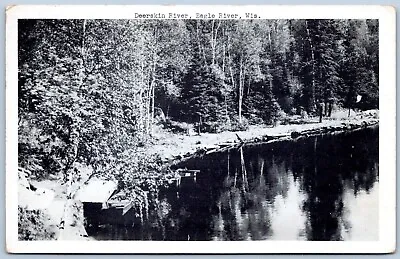 Postcard WI Eagle River Wisconsin Deerskin River Vilas County A109 • $5.99