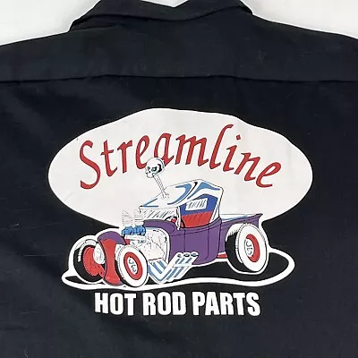 Streamline Apparel Hot Rod Parts Shirt Sz 2XL Button Up Rockabilly Bowling Retro • $24.98