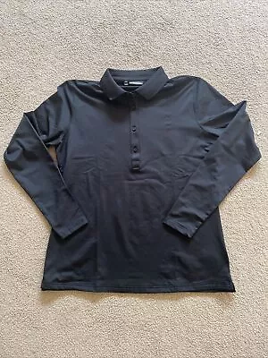 J.LINDEBERG JL Women’s Golf Long Sleeve Polo Shirt Button Black Fabric As New • $59